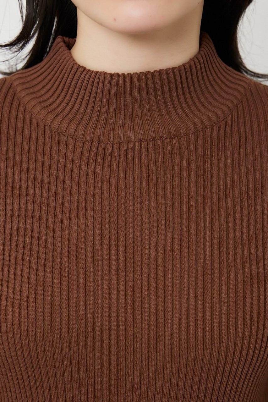 スリーブカラーニットトップス BRN FREE