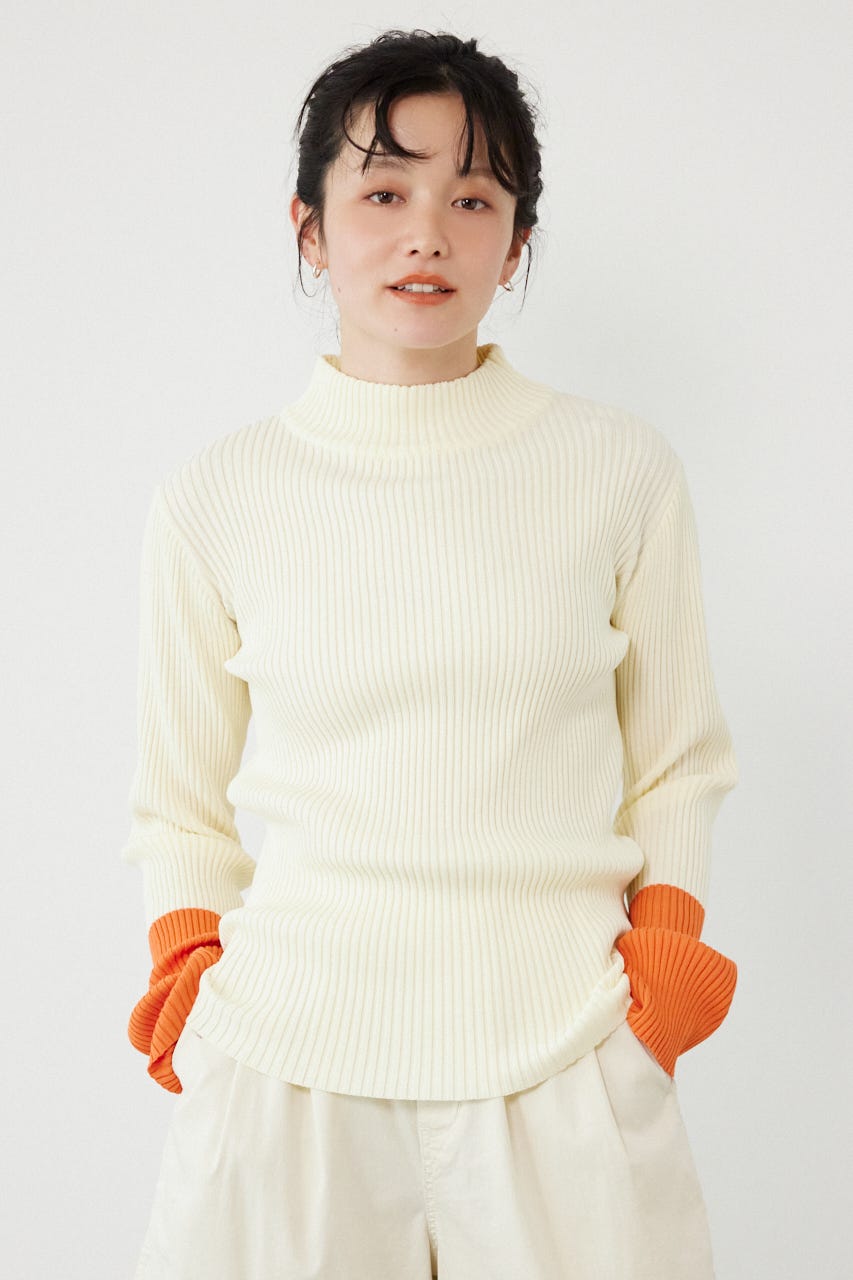 スリーブカラーニットトップス IVOY FREE