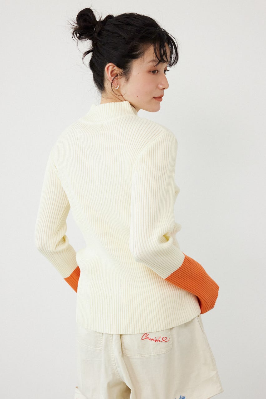 スリーブカラーニットトップス IVOY FREE