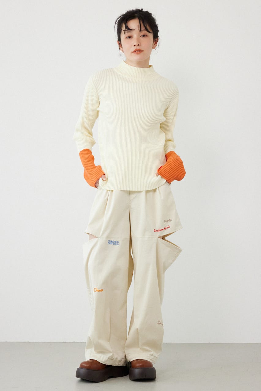 スリーブカラーニットトップス IVOY FREE