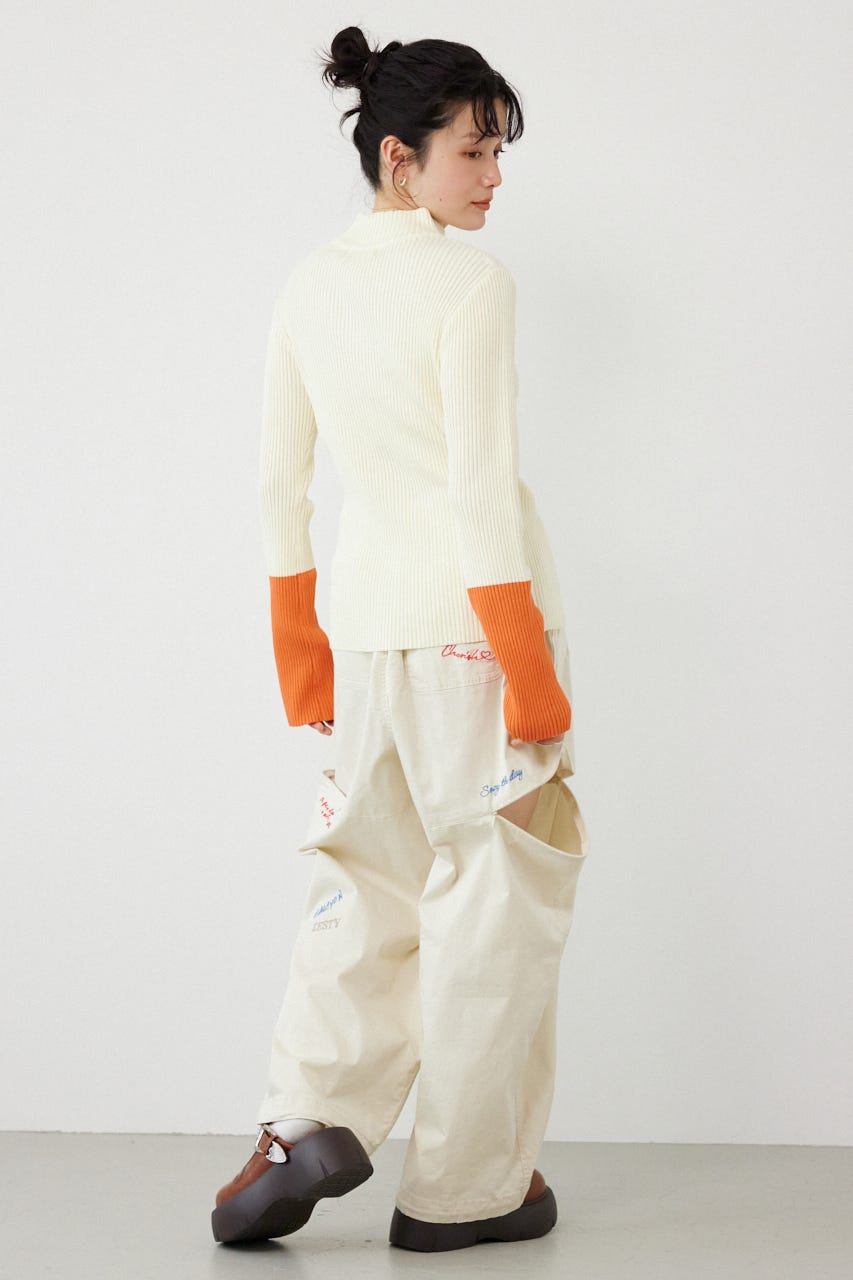 スリーブカラーニットトップス IVOY FREE