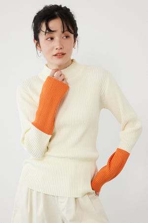 スリーブカラーニットトップス