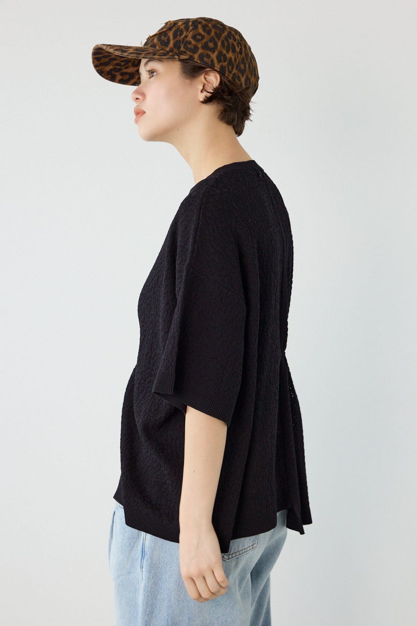 透編ニットトップス BLK FREE