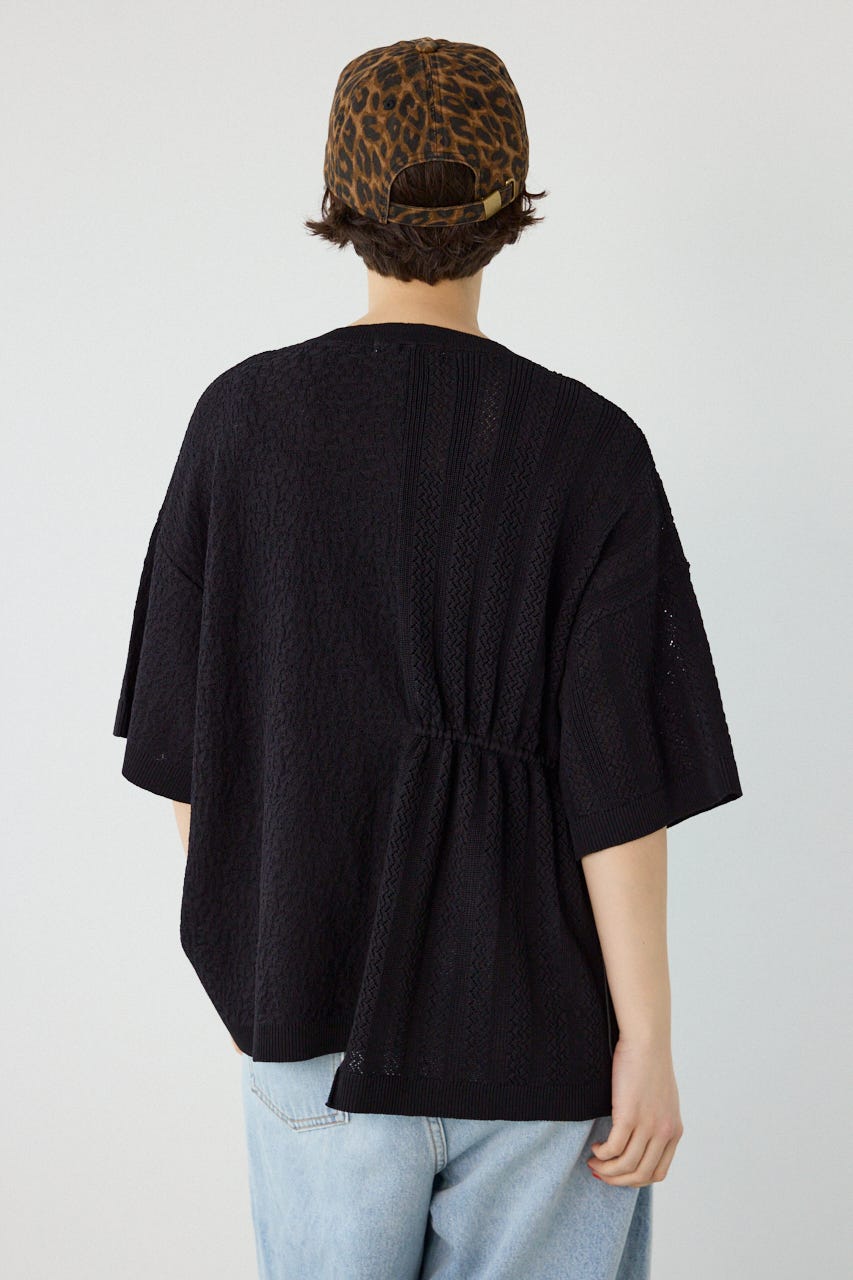 透編ニットトップス BLK FREE