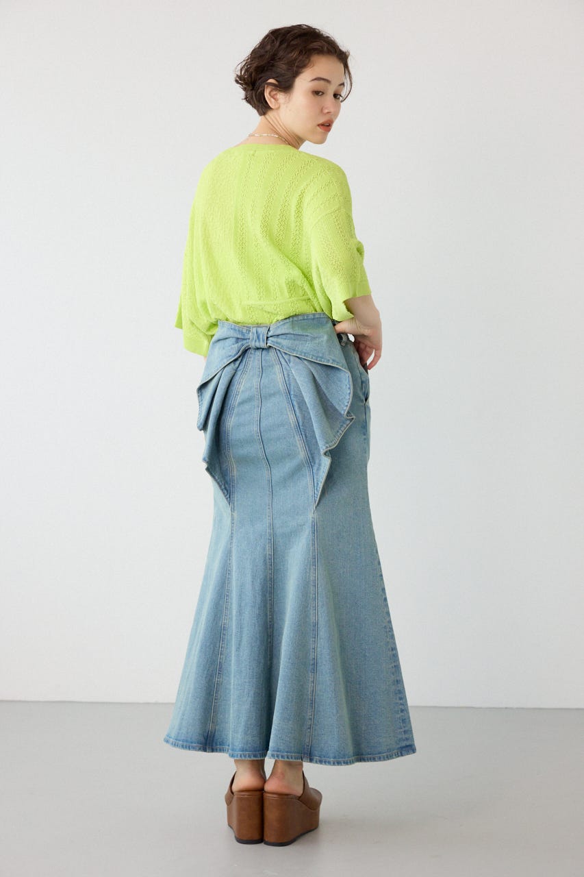 透編ニットトップス LIME FREE