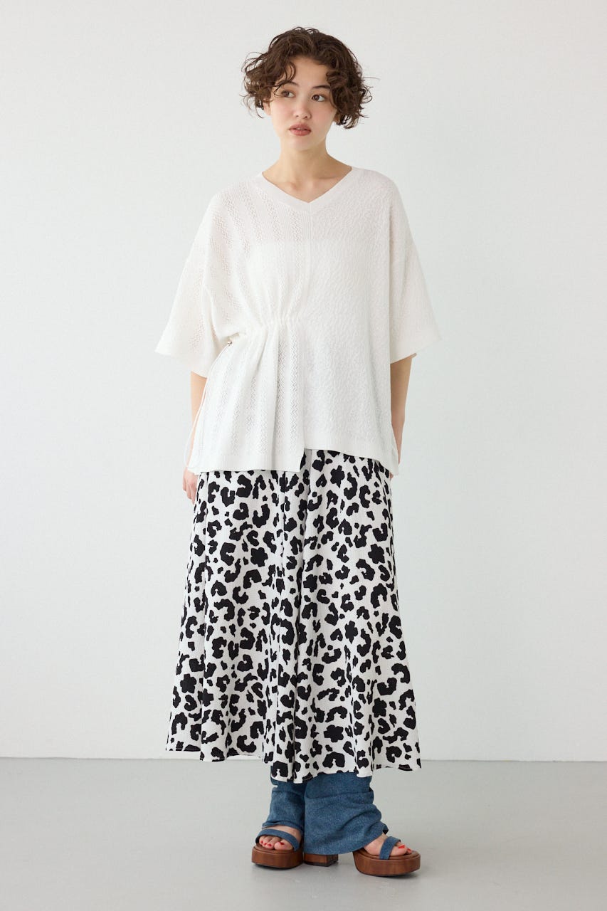 透編ニットトップス O/WHT FREE