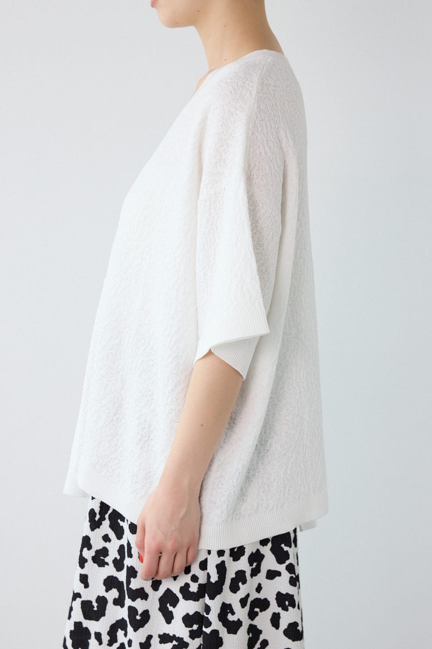 透編ニットトップス O/WHT FREE