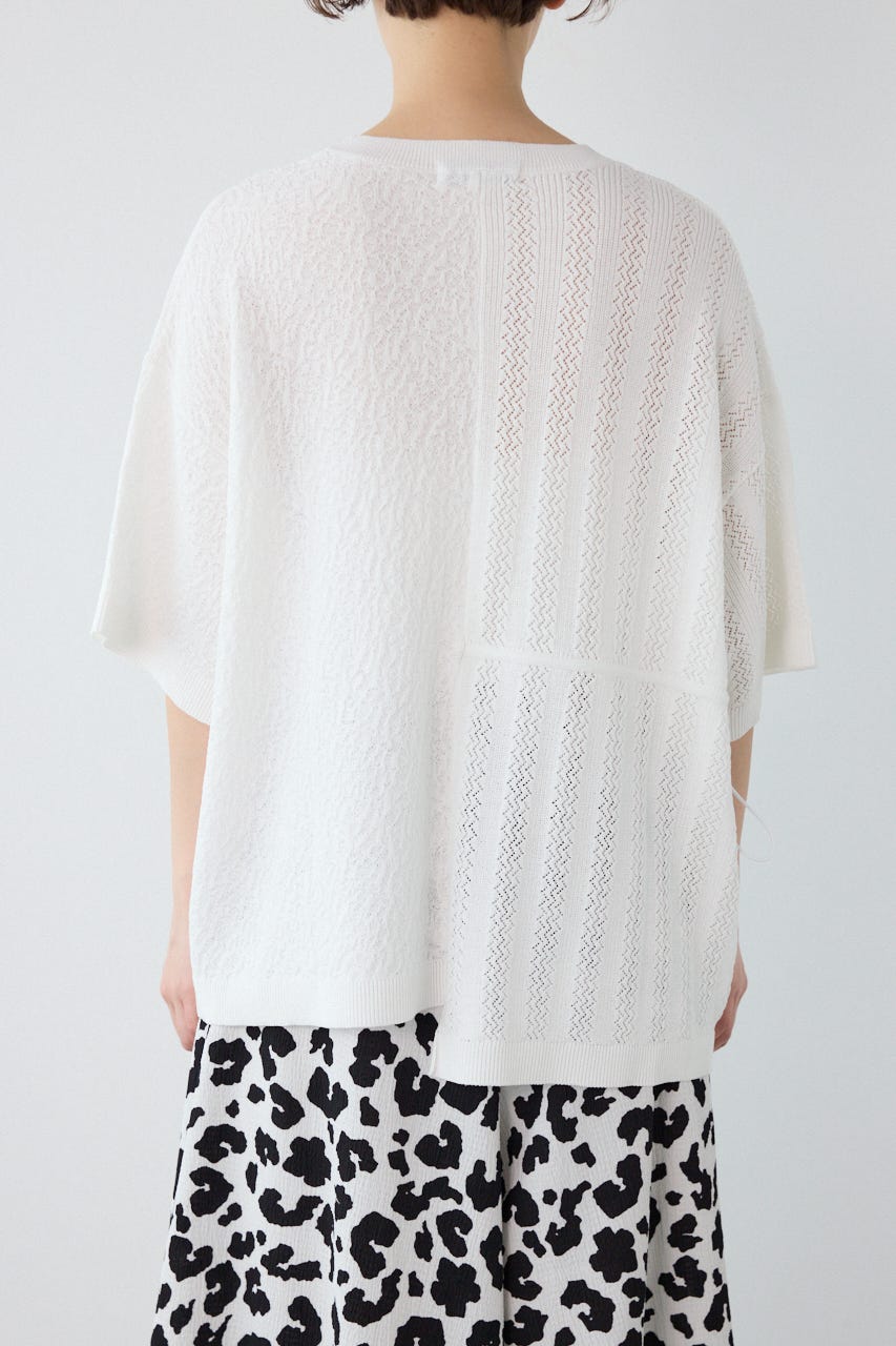 透編ニットトップス O/WHT FREE