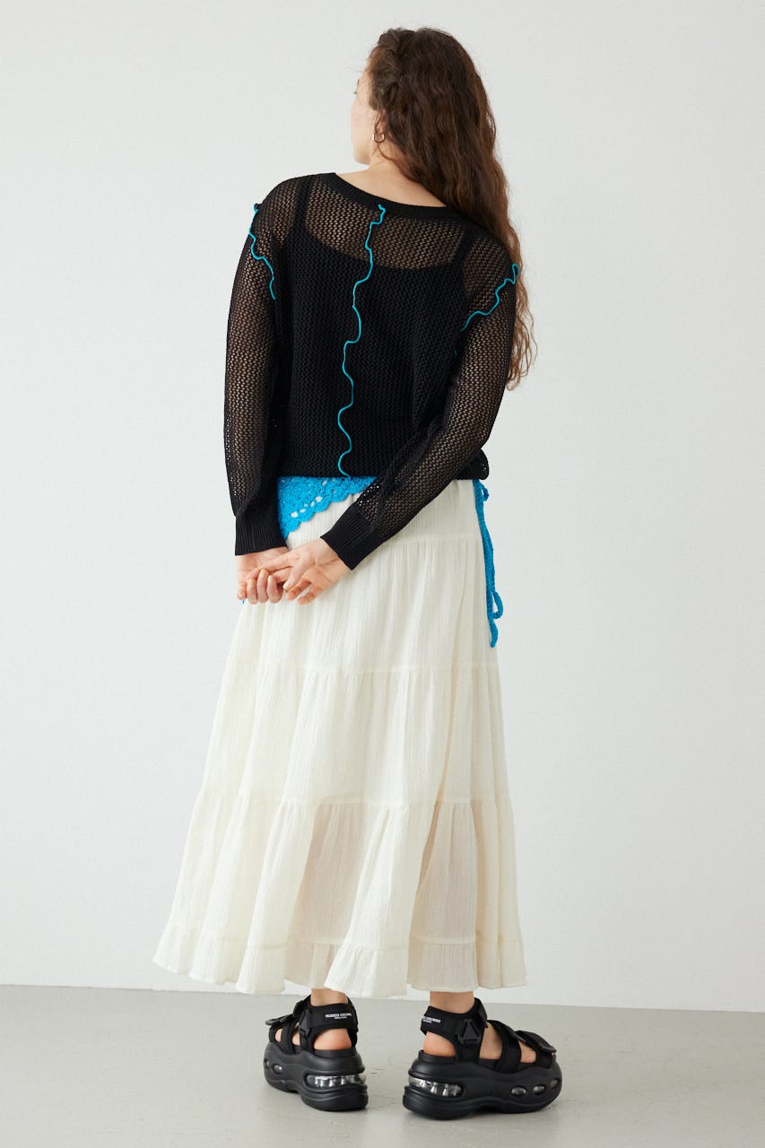 前後2WAYメローニットトップス BLK FREE