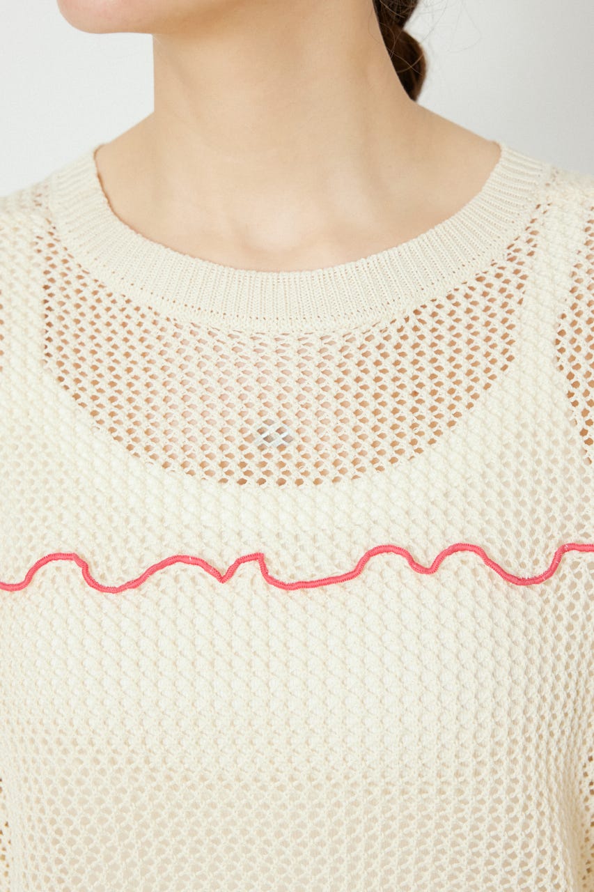 前後2WAYメローニットトップス O/WHT FREE