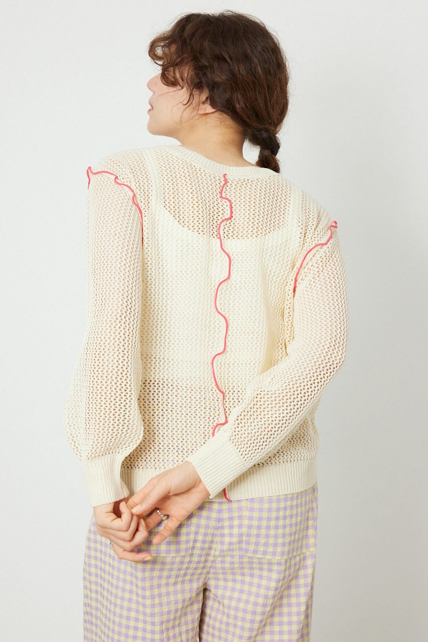 前後2WAYメローニットトップス O/WHT FREE