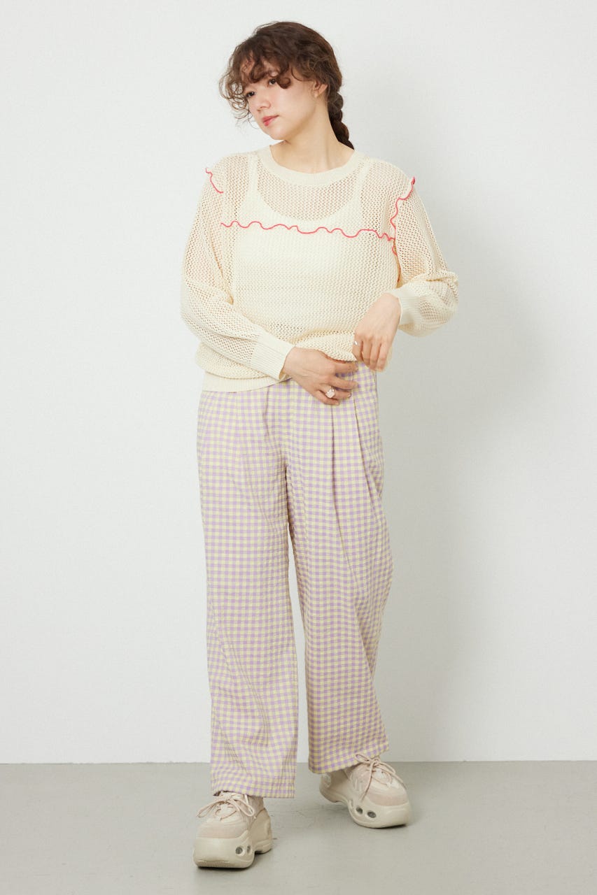 前後2WAYメローニットトップス O/WHT FREE