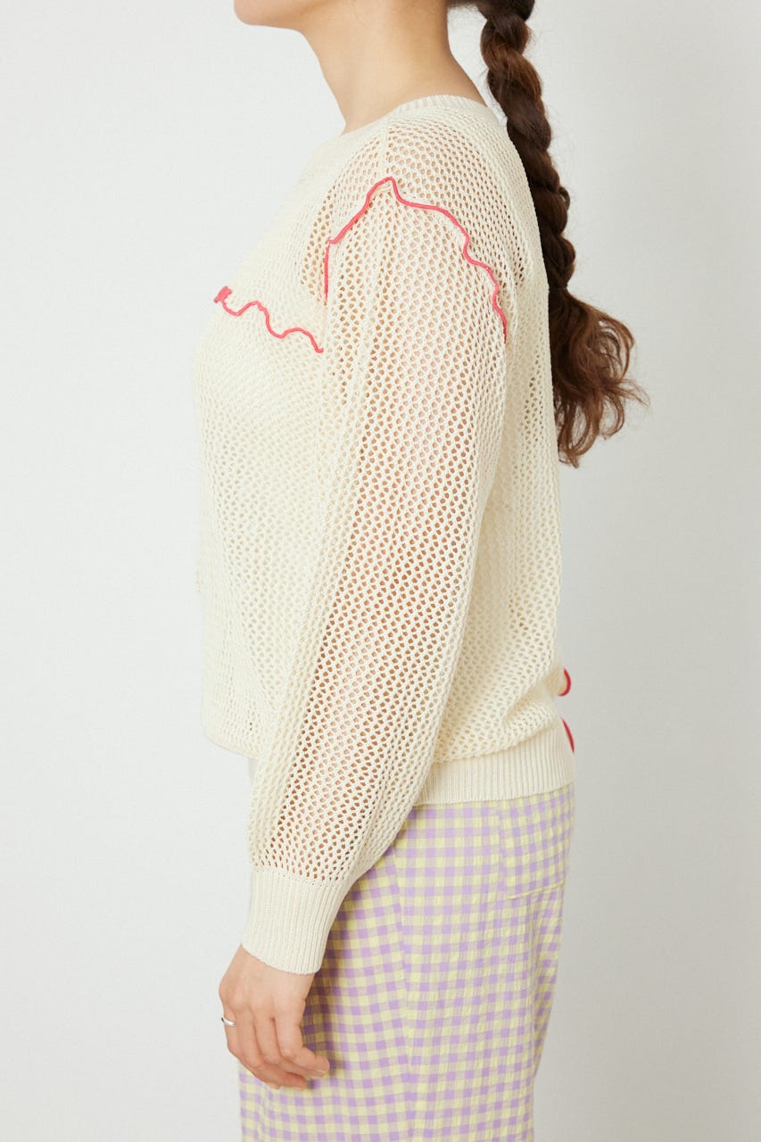 前後2WAYメローニットトップス O/WHT FREE