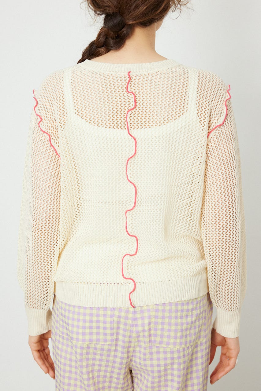 前後2WAYメローニットトップス O/WHT FREE