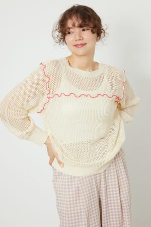 前後2WAYメローニットトップス