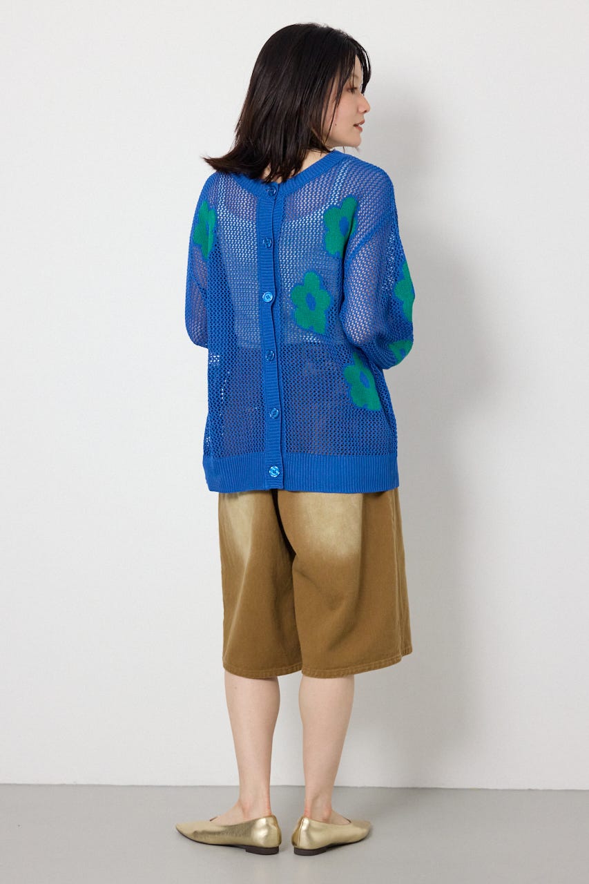 2WAYフラワーニットトップス BLU FREE