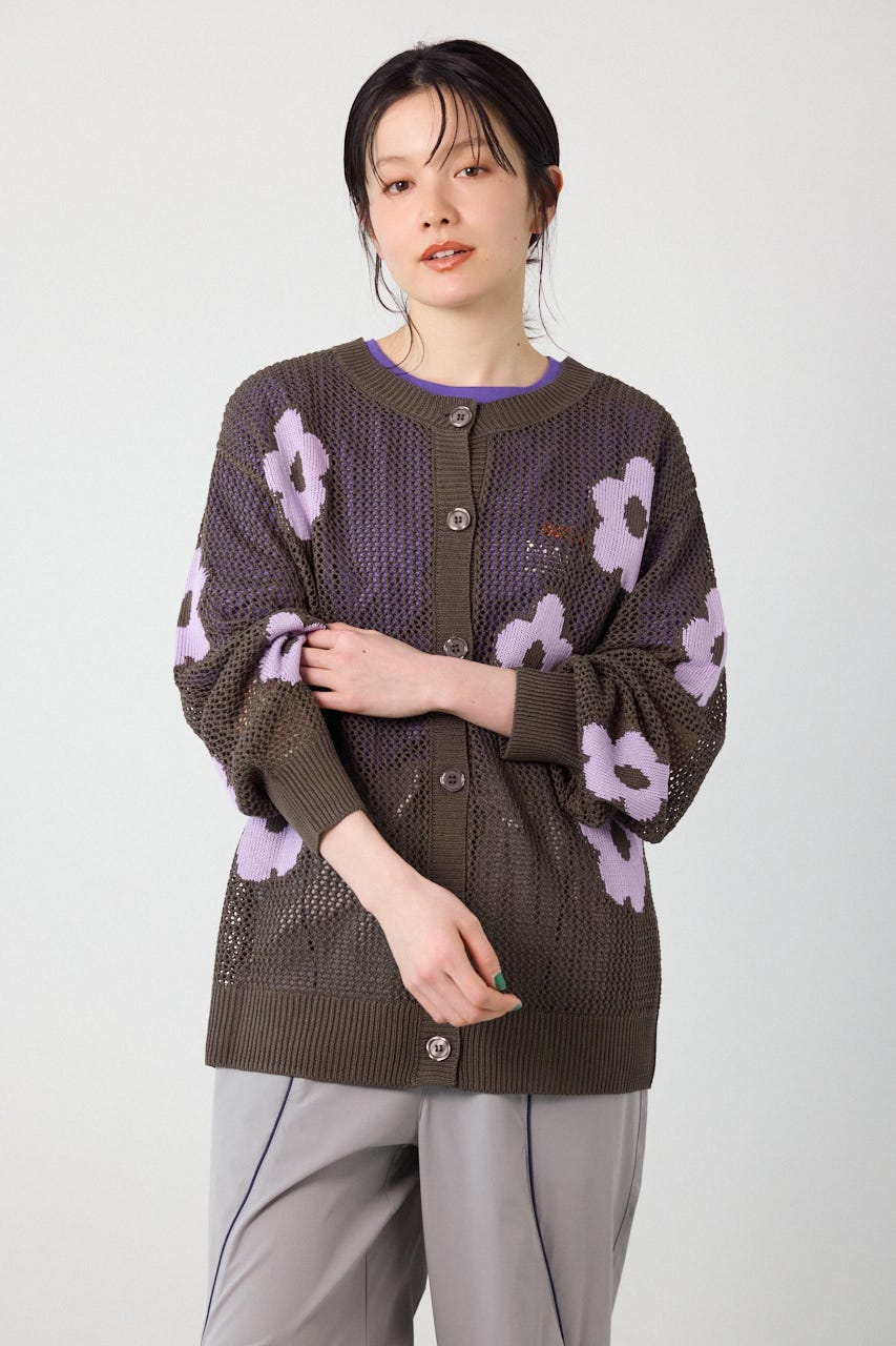 2WAYフラワーニットトップス C.GRY FREE