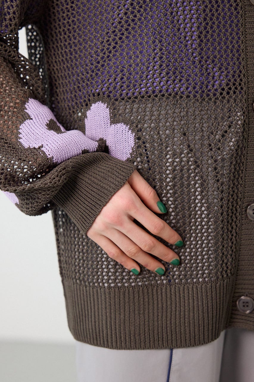 2WAYフラワーニットトップス C.GRY FREE