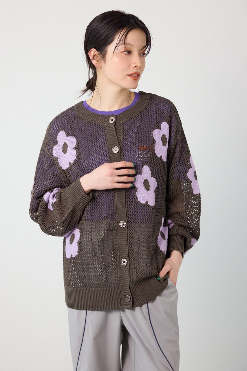 2WAYフラワーニットトップス C.GRY FREE