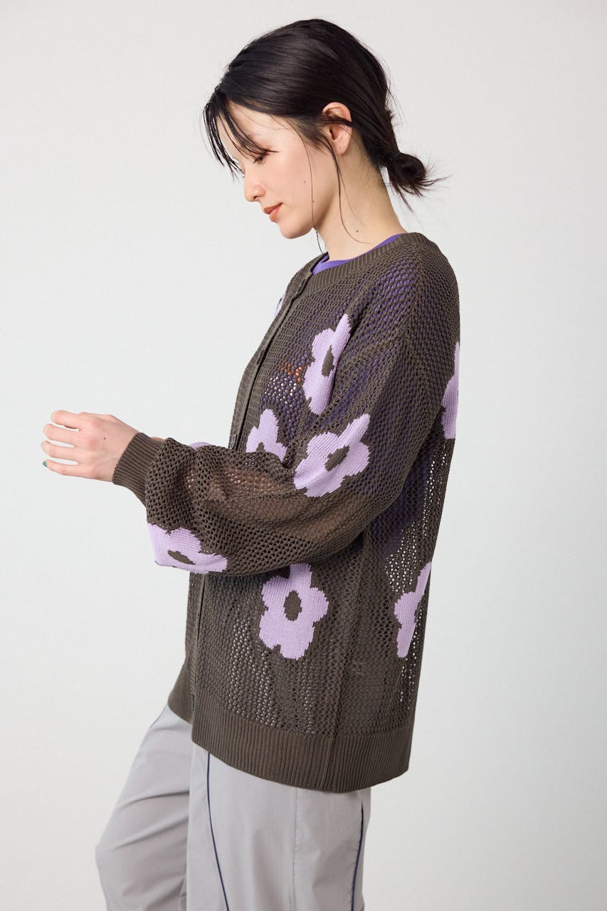 2WAYフラワーニットトップス C.GRY FREE