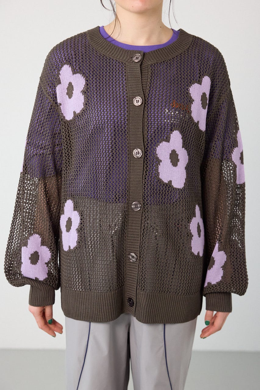 2WAYフラワーニットトップス C.GRY FREE