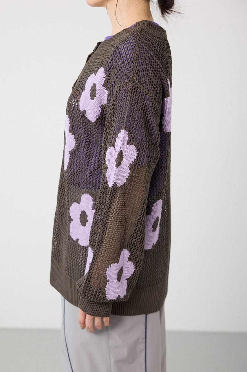 2WAYフラワーニットトップス C.GRY FREE