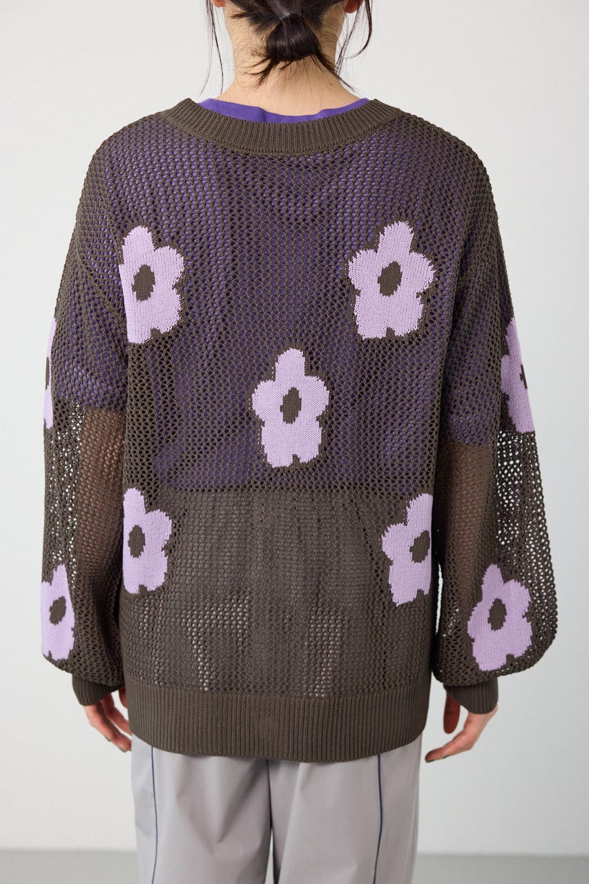 2WAYフラワーニットトップス C.GRY FREE