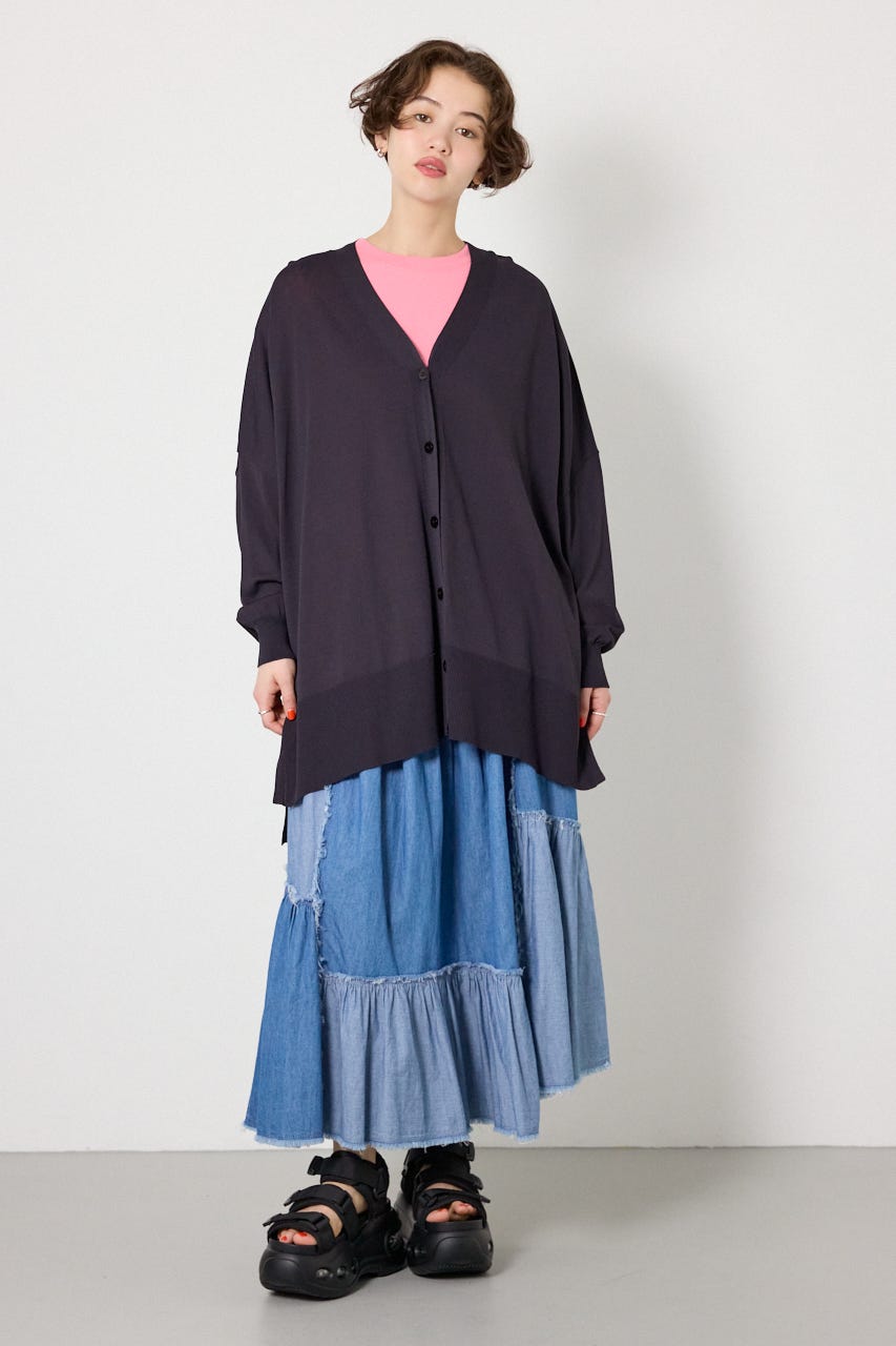 COOLワイドカーディガン BLK FREE