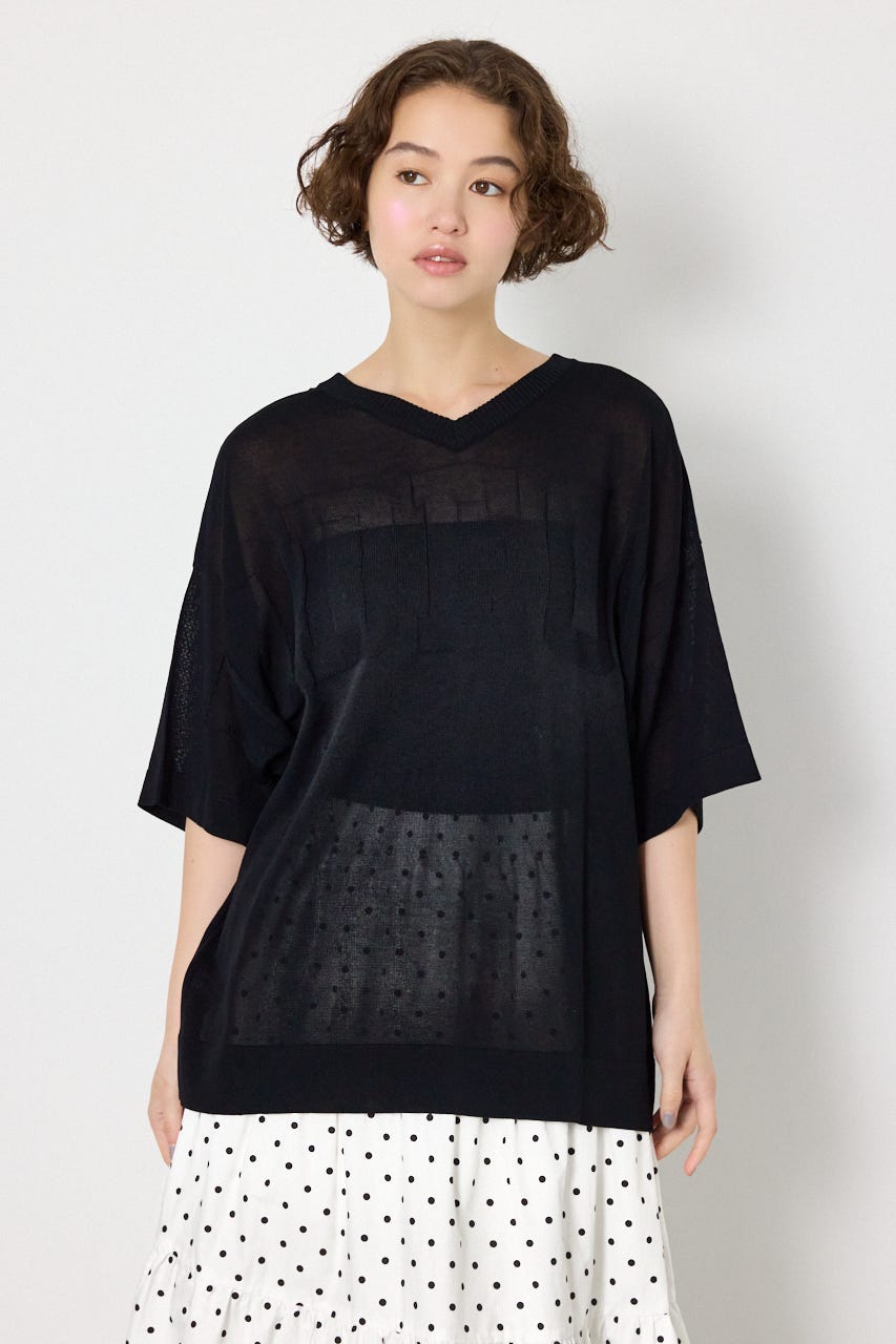 前後2WAYニットカーディガン BLK FREE