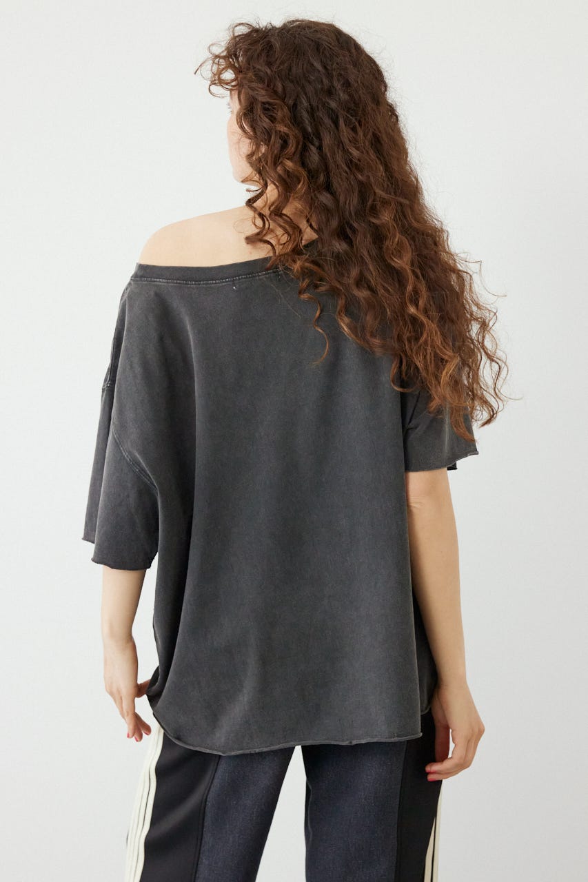 ピグメントルーズオフショルTシャツ C.GRY FREE