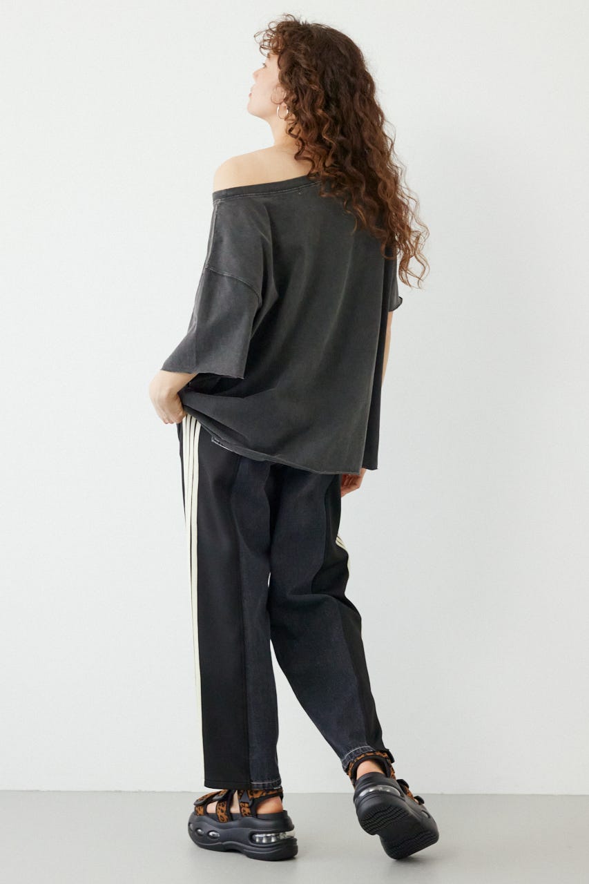 ピグメントルーズオフショルTシャツ C.GRY FREE