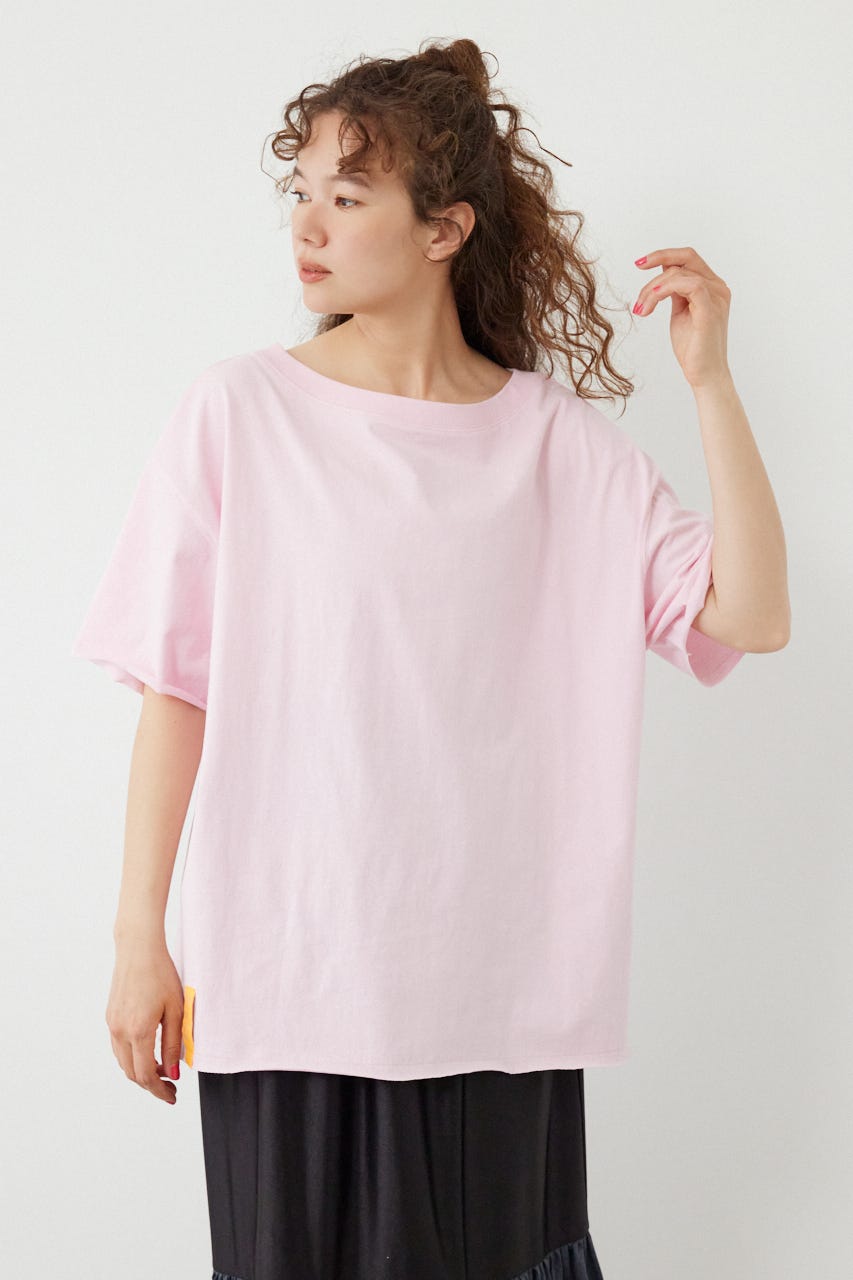 ピグメントルーズオフショルTシャツ L/PNK FREE