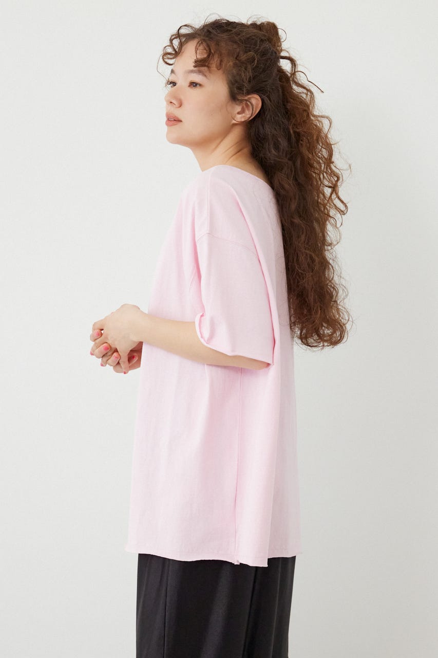 ピグメントルーズオフショルTシャツ L/PNK FREE