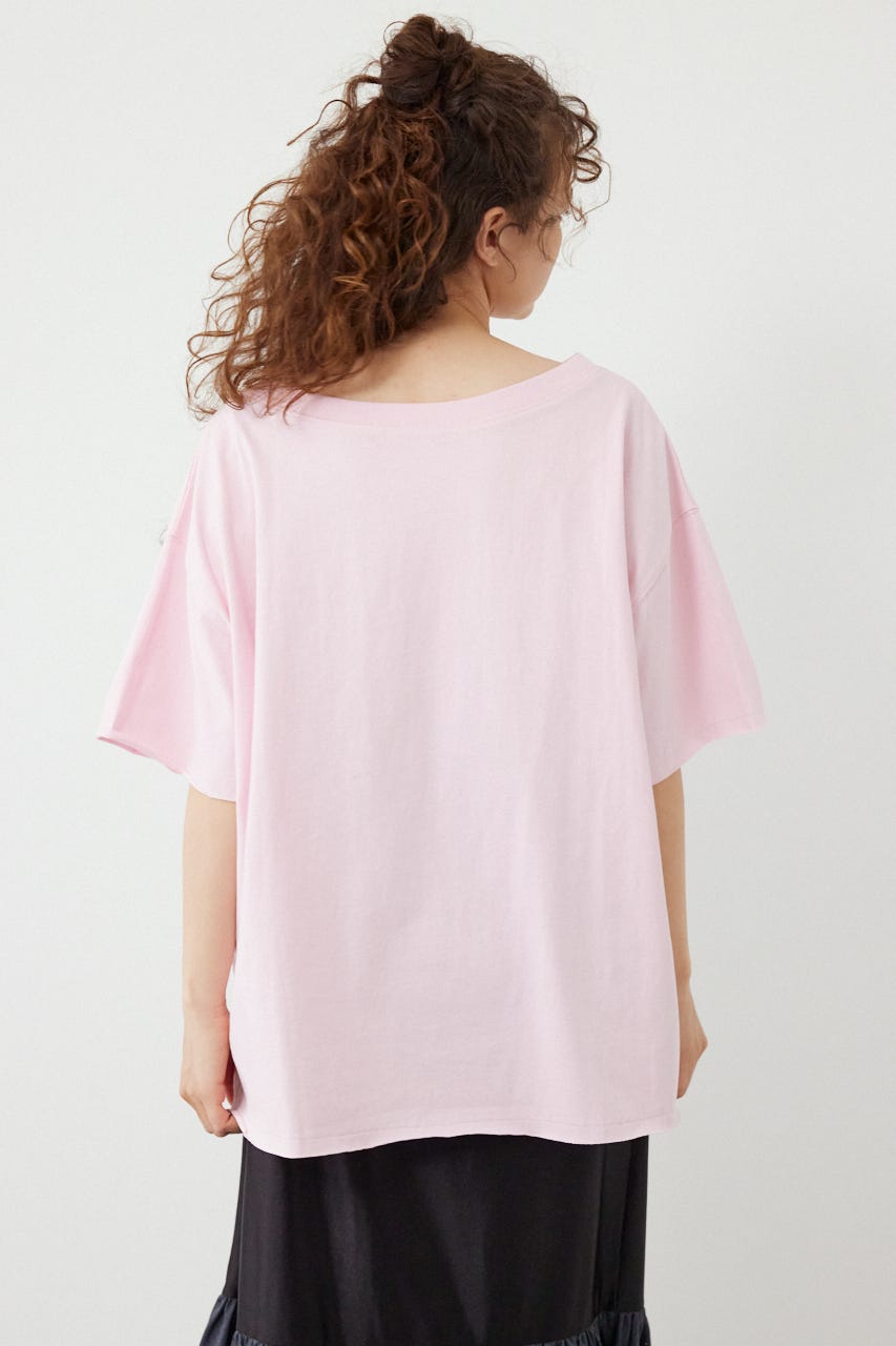 ピグメントルーズオフショルTシャツ L/PNK FREE