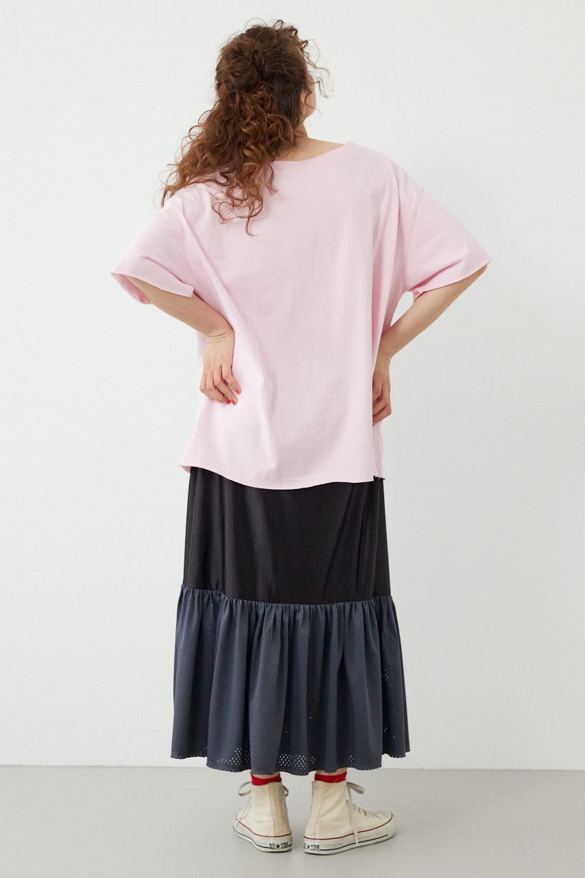 ピグメントルーズオフショルTシャツ L/PNK FREE