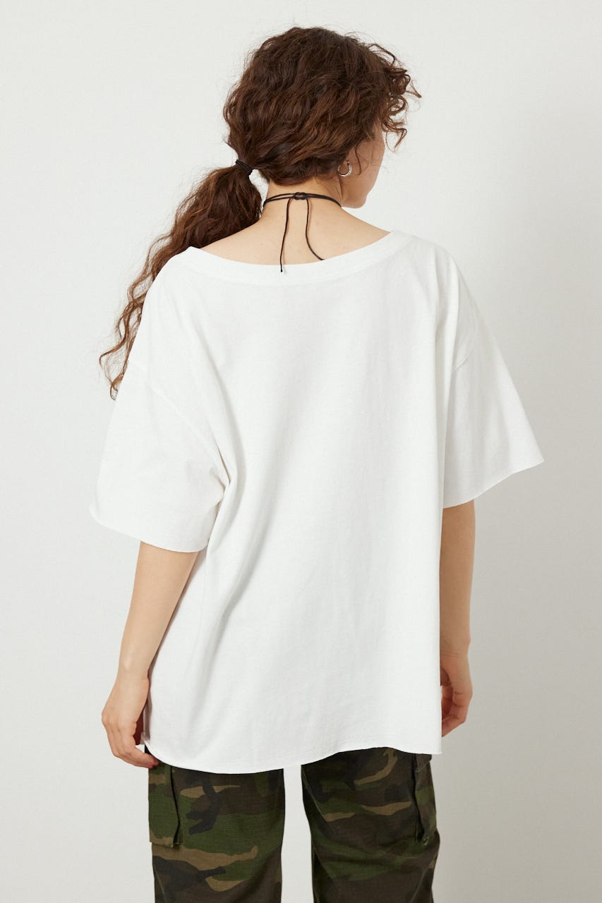 ピグメントルーズオフショルTシャツ O/WHT FREE