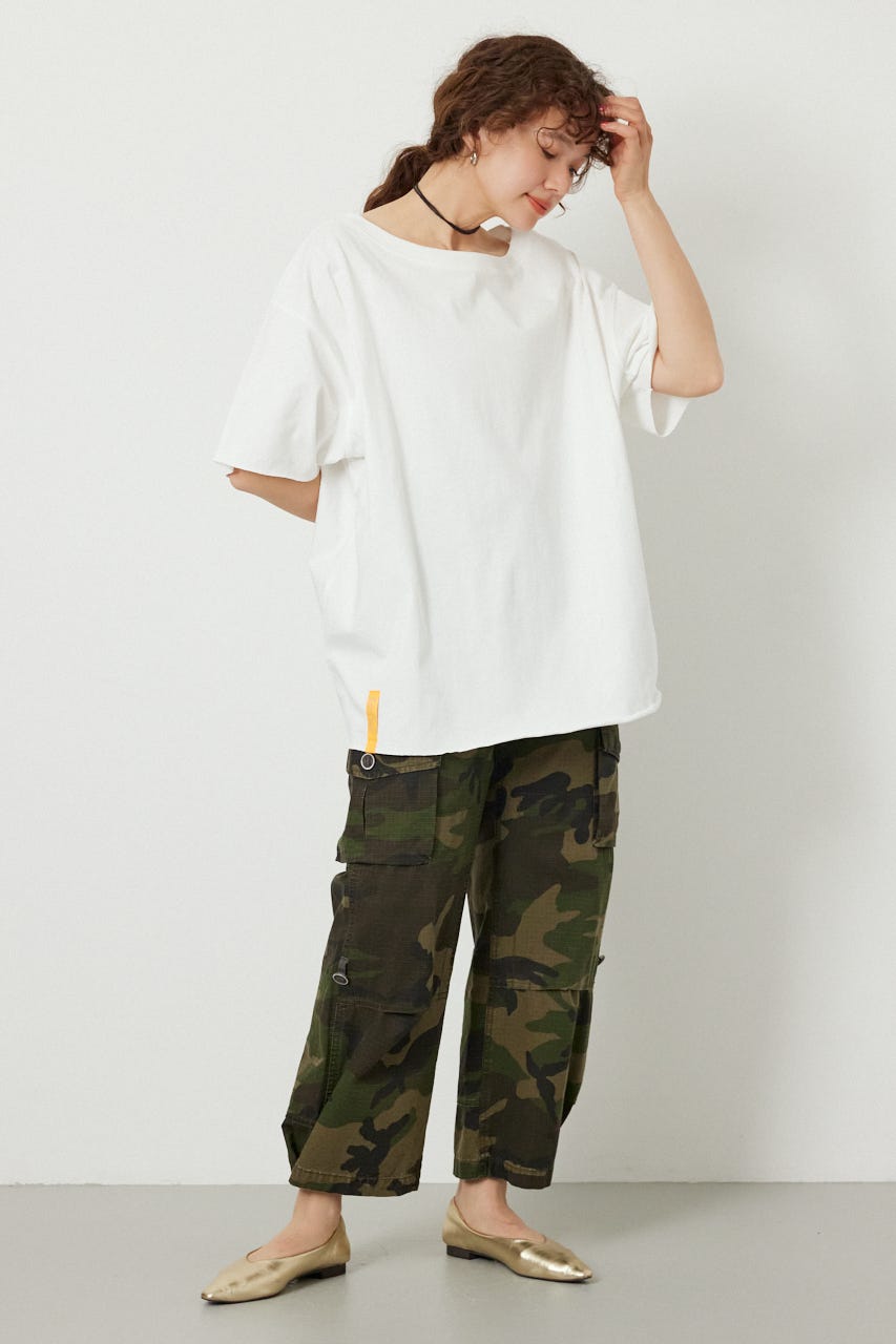 ピグメントルーズオフショルTシャツ O/WHT FREE