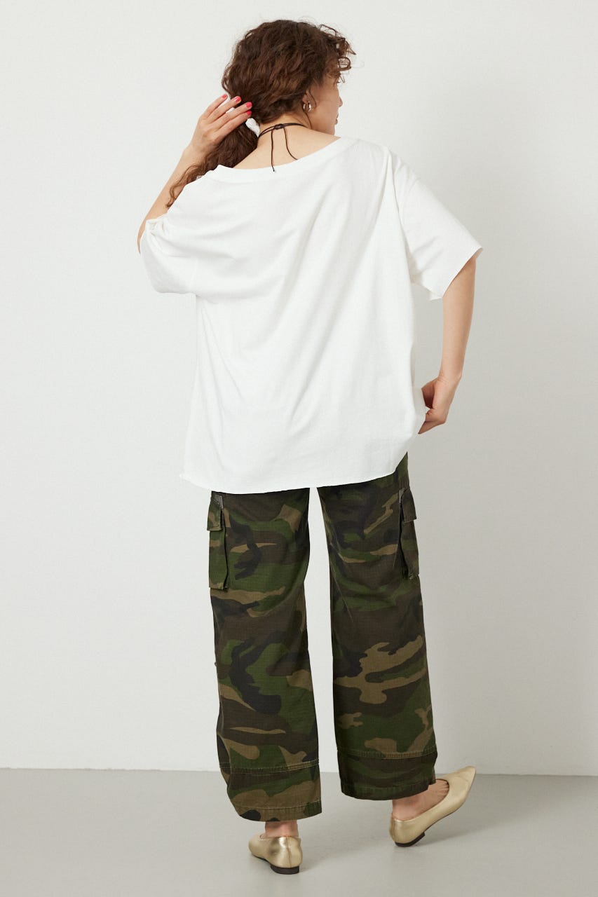 ピグメントルーズオフショルTシャツ O/WHT FREE