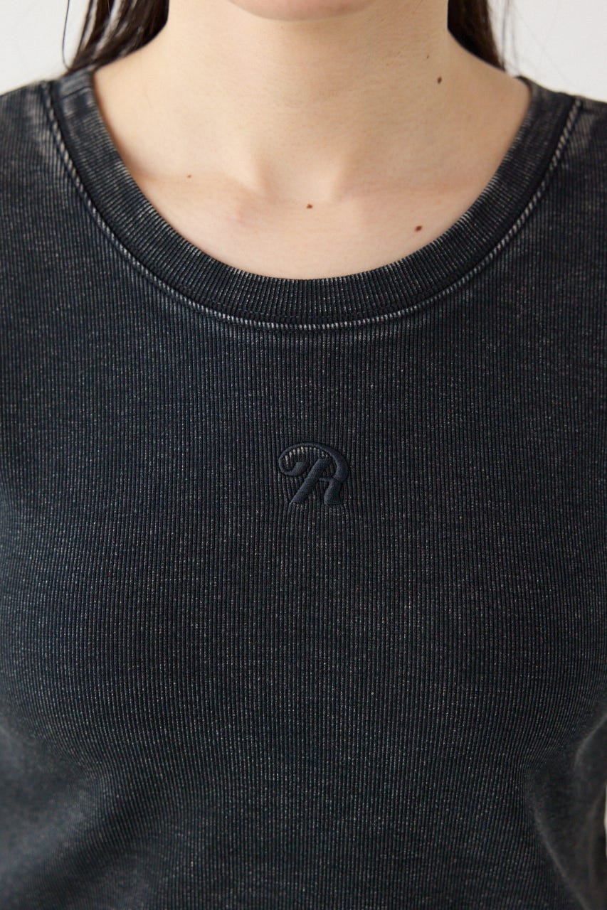 ピグメント2wayリブTシャツ BLK FREE