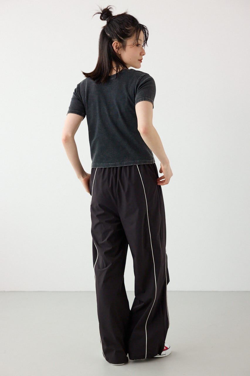 ピグメント2wayリブTシャツ BLK FREE