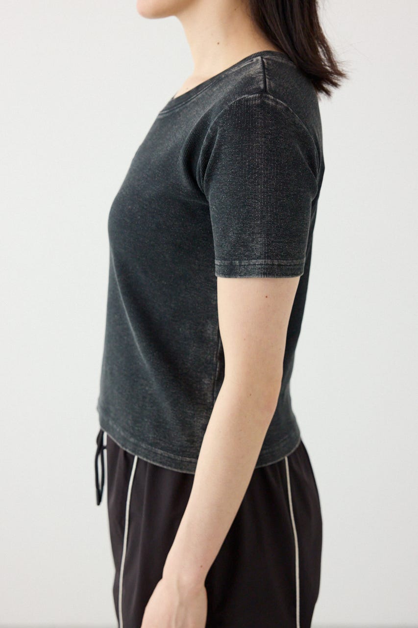 ピグメント2wayリブTシャツ BLK FREE