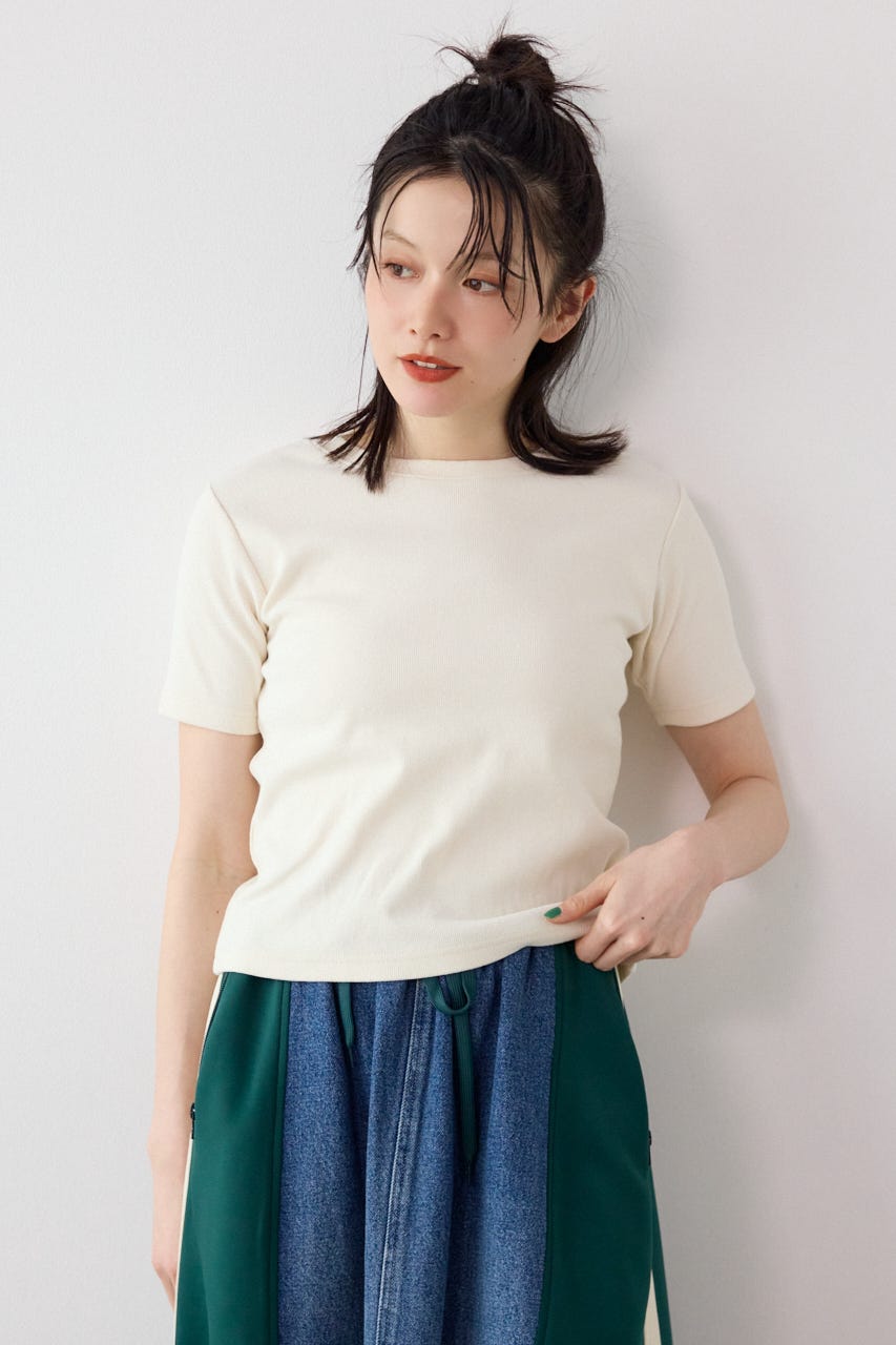 ピグメント2wayリブTシャツ IVOY FREE