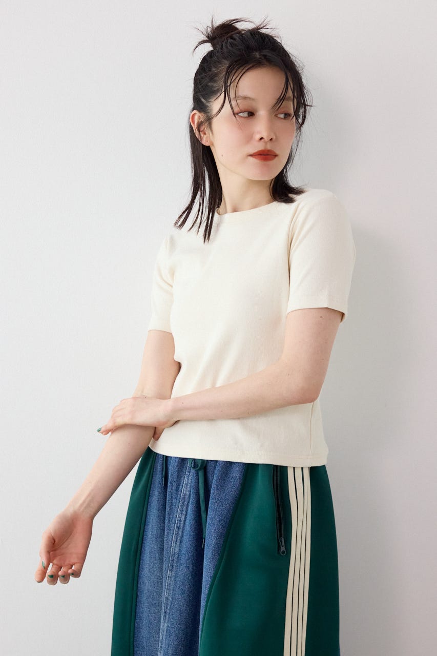 ピグメント2wayリブTシャツ IVOY FREE