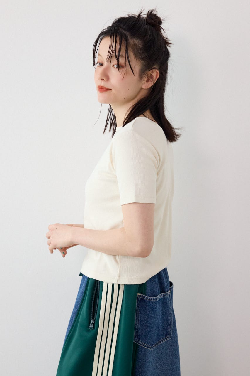 ピグメント2wayリブTシャツ IVOY FREE