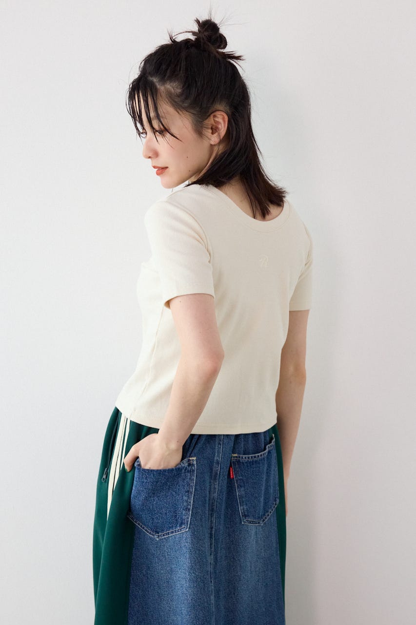 ピグメント2wayリブTシャツ IVOY FREE