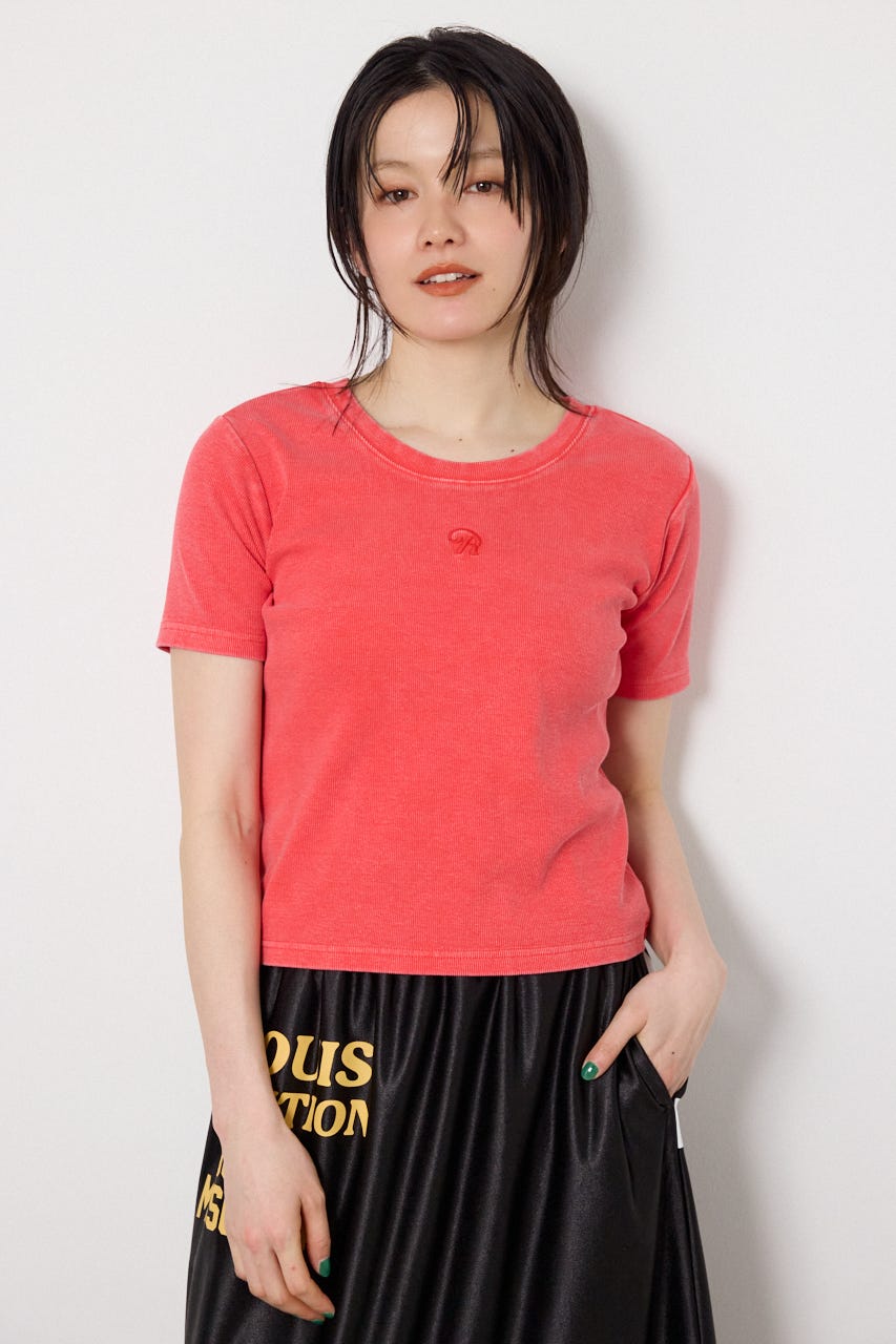 ピグメント2wayリブTシャツ RED FREE