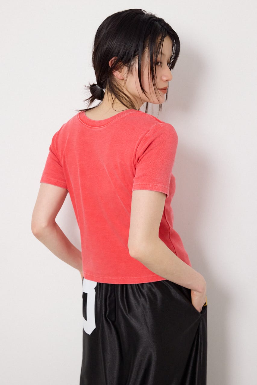 ピグメント2wayリブTシャツ RED FREE