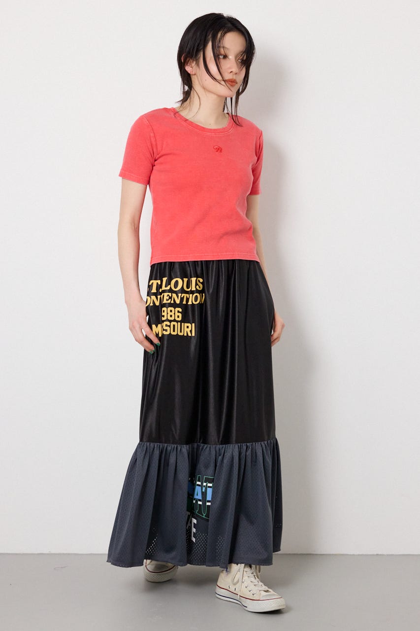 ピグメント2wayリブTシャツ RED FREE