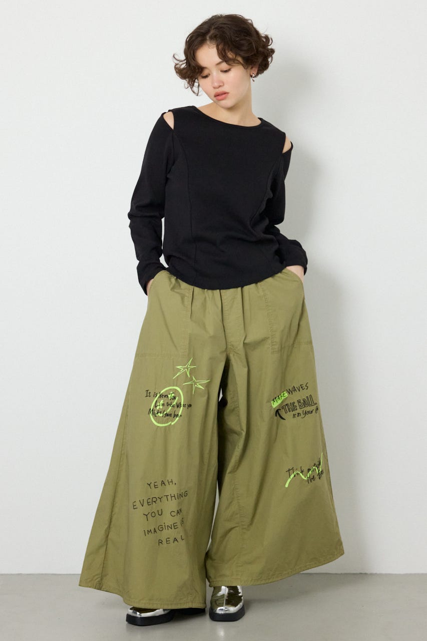 オープンショルダー2WAYトップス BLK FREE