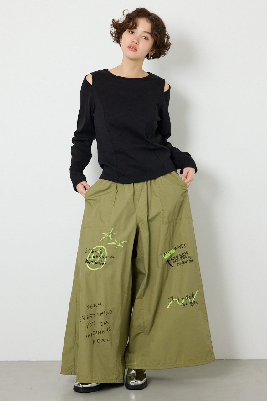 オープンショルダー2WAYトップス BLK FREE